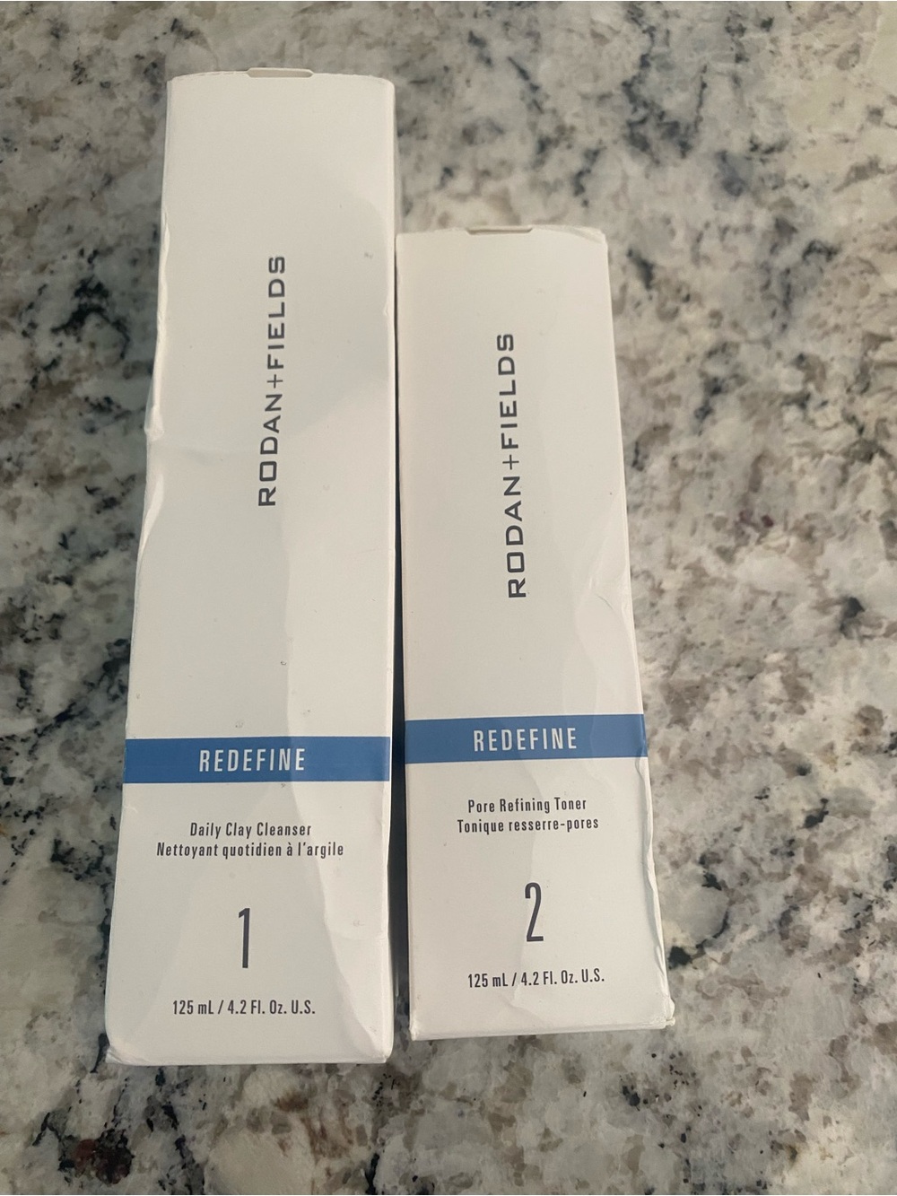 Rodan + Fields Redefine Cleanser & Toner Set - White with Blue Accents